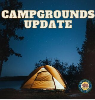 With the Regional Stay at Home Order lifted for all regions in the state, below is an update on accessing the State Park System: ✔ Campground sites are reopening for existing reservation holders. ✔ Other state campground sites will be reopened for new reservations using a phased approach starting January 28. Half Moon Bay State Beach will be open for first come, first served camping on January 30. Santa Cruz area campgrounds to open soon, pending winter storm clean-up. ✔ Not all campground sites are open to the public due to the pandemic, wildfire impacts and other issues. ✔ Group campsites remain closed. ✔ Day use outdoor areas of park units currently open to the public remain open. It is critical that Californians continue to recreate responsibly in the outdoors as the pandemic is far from over -- stay local, plan ahead to find out what is open, wear a face covering, practice physical distancing and avoid gatherings with people outside the immediate household. Read more about the reopening of campground sites and to view our COVID-19 visitor guidelines and safety tips: https://bit.ly/2MeTIP5